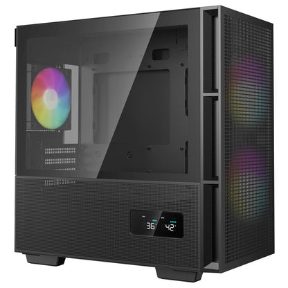 DeepCool CH360 Digital Gaming PC Case, Black, Mid Tower, Glass Panel, Fans Incl.
