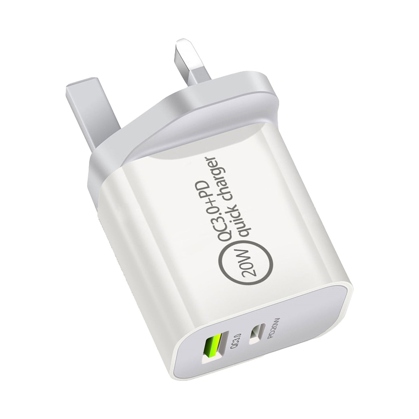 Prevo QC70 20W USB Type-C & USB Type-A Fast Charge Mains Charger with QC 3.0