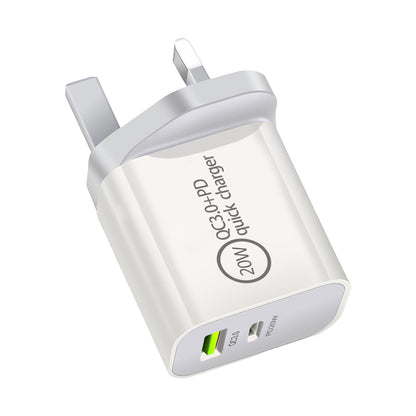Prevo QC70 20W USB Type-C & USB Type-A Fast Charge Mains Charger with QC 3.0