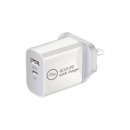 Prevo QC70 20W USB Type-C & USB Type-A Fast Charge Mains Charger with QC 3.0
