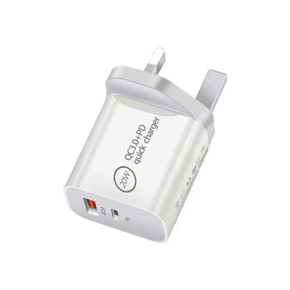 Prevo QC70 20W USB Type-C & USB Type-A Fast Charge Mains Charger with QC 3.0
