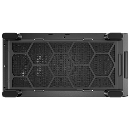 Antec FLUX Mid Tower PC Case, Tempered Glass, Black/Wood, 5xFans, USB-C, ATX/ITX