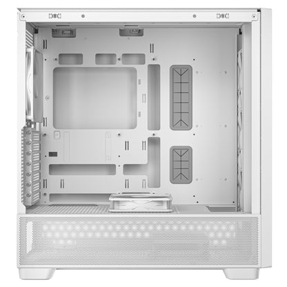 Antec FLUX Mid Tower PC Case, Tempered Glass, White/Wood, 5xFans, USB-C, ATX/ITX