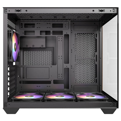 Antec CX800 Wood Mid Tower Dual Chamber Gaming Case with ARGB LED Fans Installed