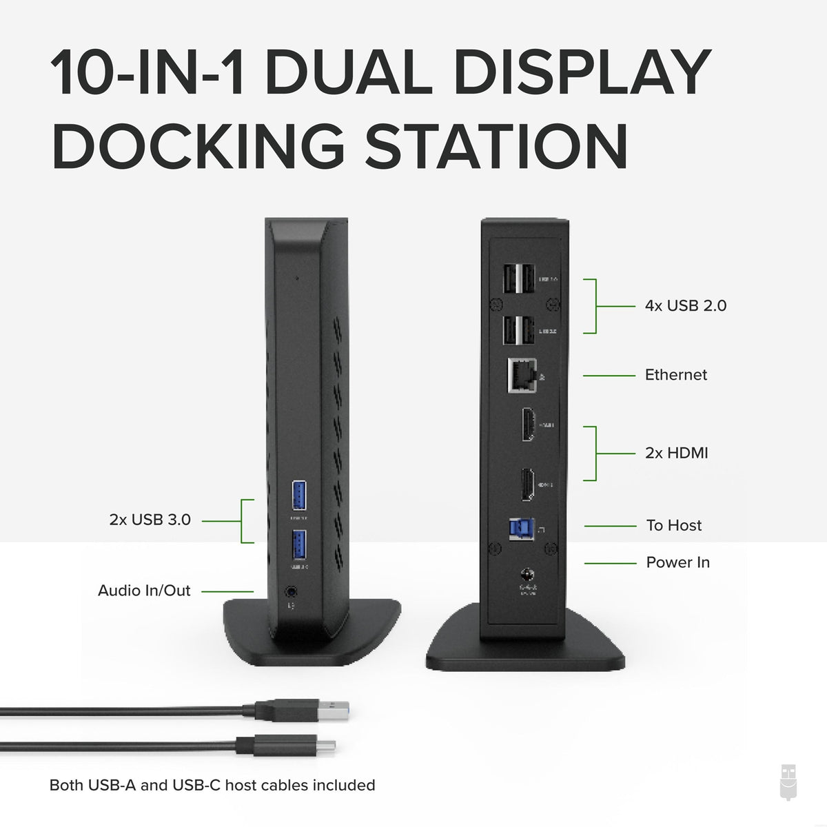 Plugable UD-3900Z USB-A/USB-C Dual Monitor Universal DisplayLink Docking Station
