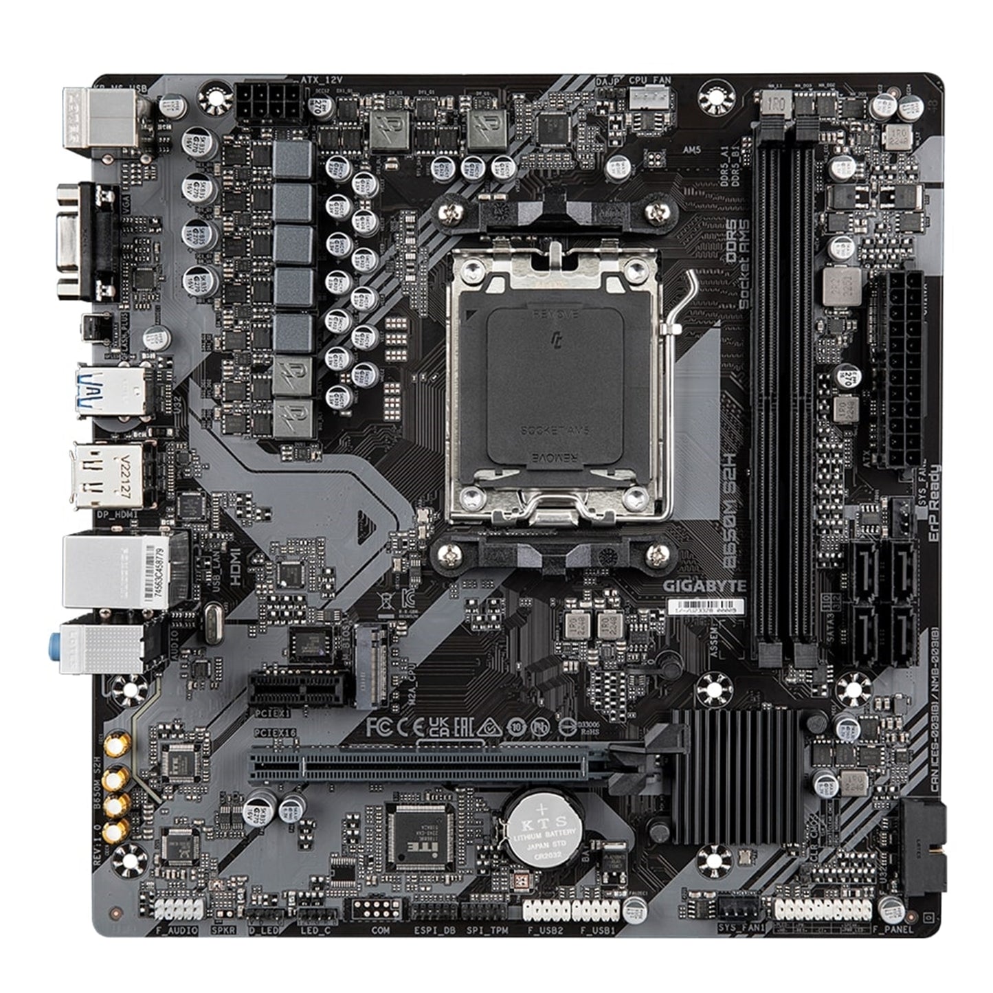 Gigabyte B650M S2H Motherboard, AMD Socket AM5, Micro-ATX, DDR5, M.2, GbE LAN