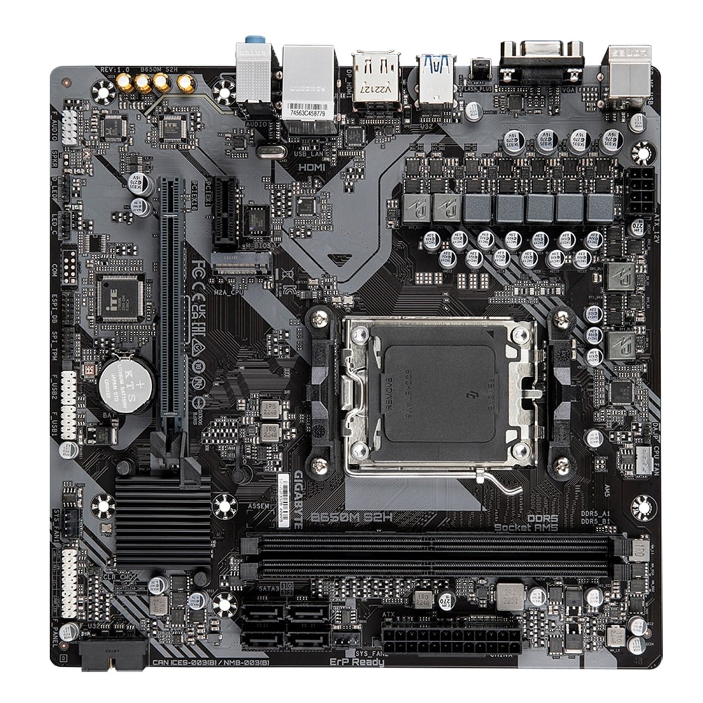 Gigabyte B650M S2H Motherboard, AMD Socket AM5, Micro-ATX, DDR5, M.2, GbE LAN
