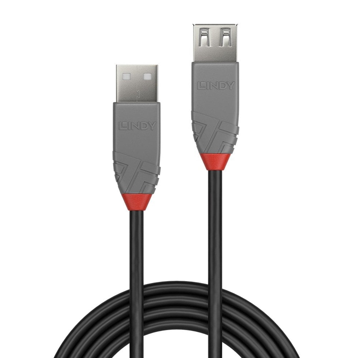 Lindy 36701 0.5m USB-A (M) 2.0 To USB-A (F) 2.0 Anthra Line 480Mbps Cable Black