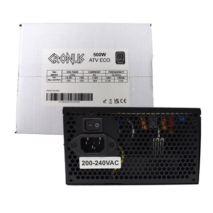 CRONUS ATV ECO Power Supply Unit, 80 PLUS Bronze Certified Non Modular 500W PSU