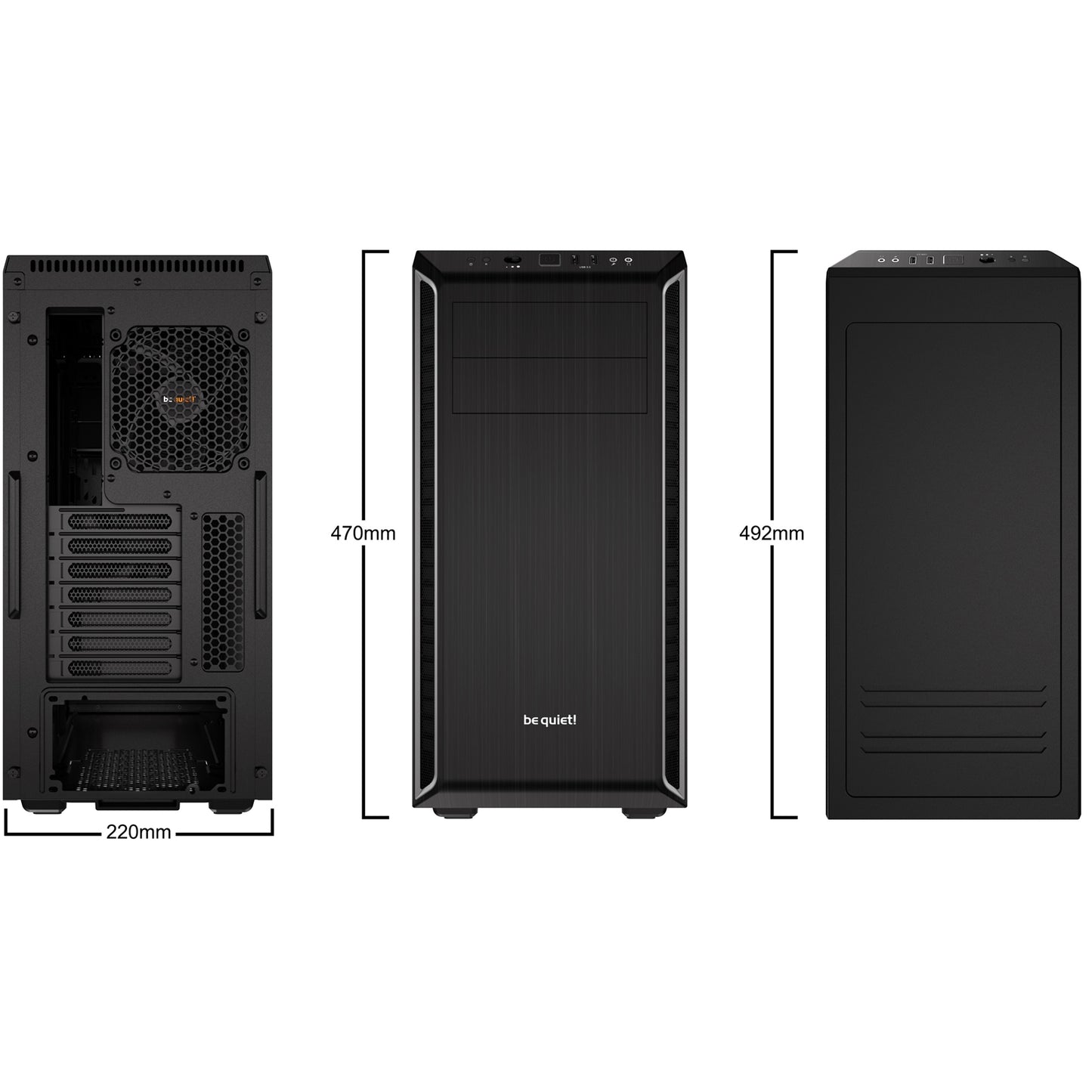be quiet! Pure Base 600 Case, Silver, Mid Tower, 3x Pure Wings 2 Black PWM Fans