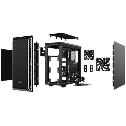 be quiet! Pure Base 600 Case, Silver, Mid Tower, 3x Pure Wings 2 Black PWM Fans
