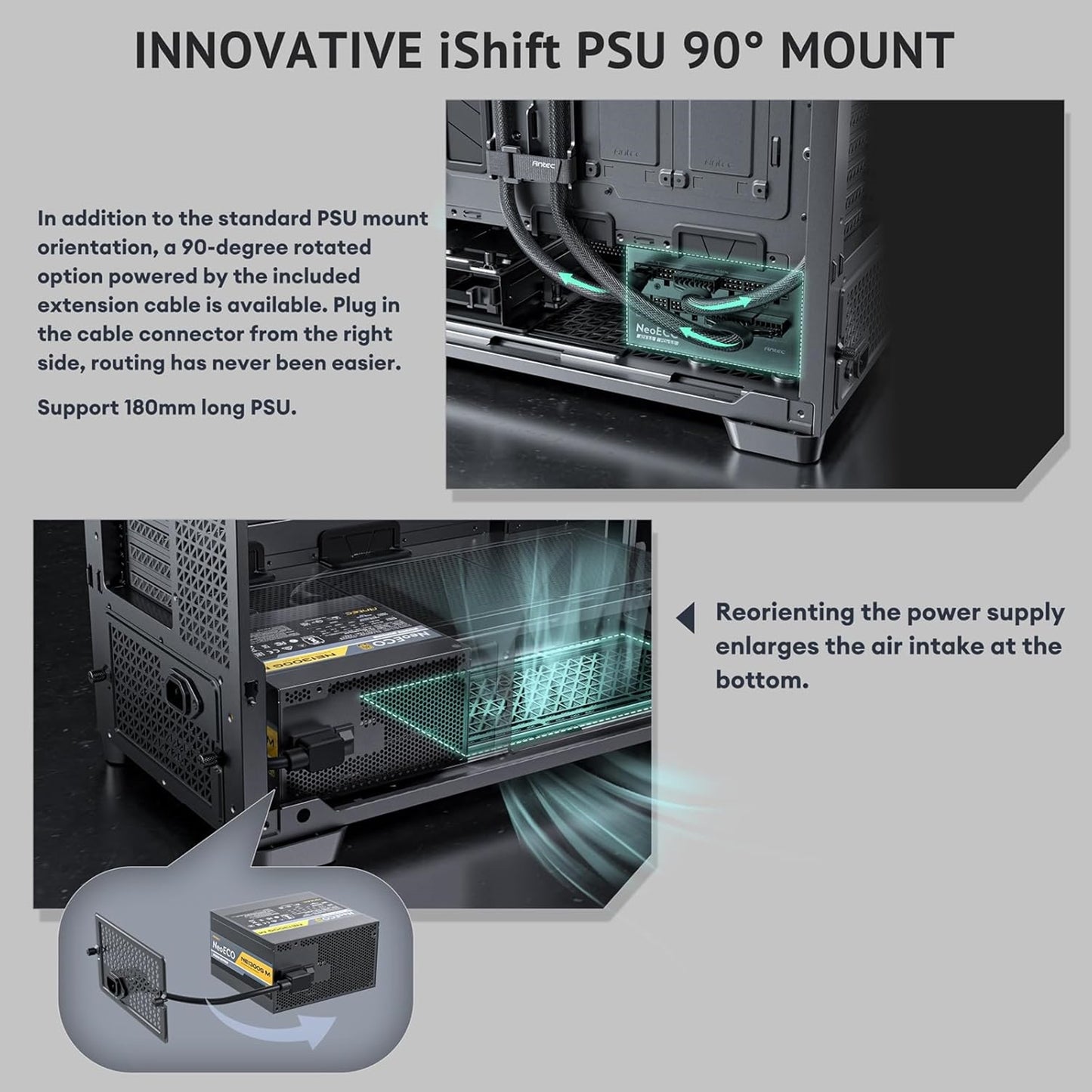 Antec Flux PRO Full Tower PC Case, Tempered Glass Wood, Black, 6 Installed Fans