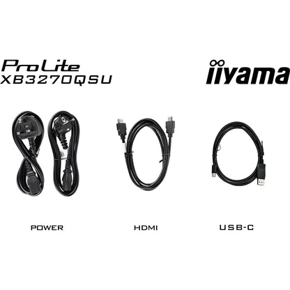 iiyama PROLITE XB3270QSU-B1 32 Inch IPS Monitor, WQHD, 3ms, 100Hz, w/Speakers