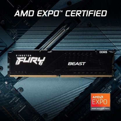 Kingston FURY Beast KF560C36BBE2-16 16GB DDR5 DIMM System Memory, 6000MTps, CL36