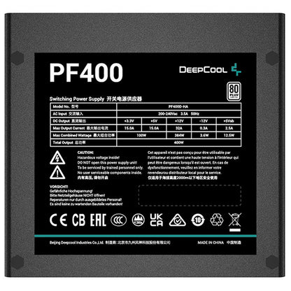 DeepCool PF400 80 PLUS Standard Power Supply 400W, Silent Hydraulic Bearing Fan