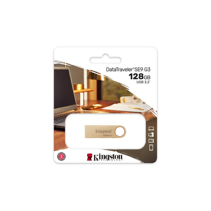 Kingston DataTraveler SE9 G3 128GB USB 3.2 USB Flash Drive, Gold