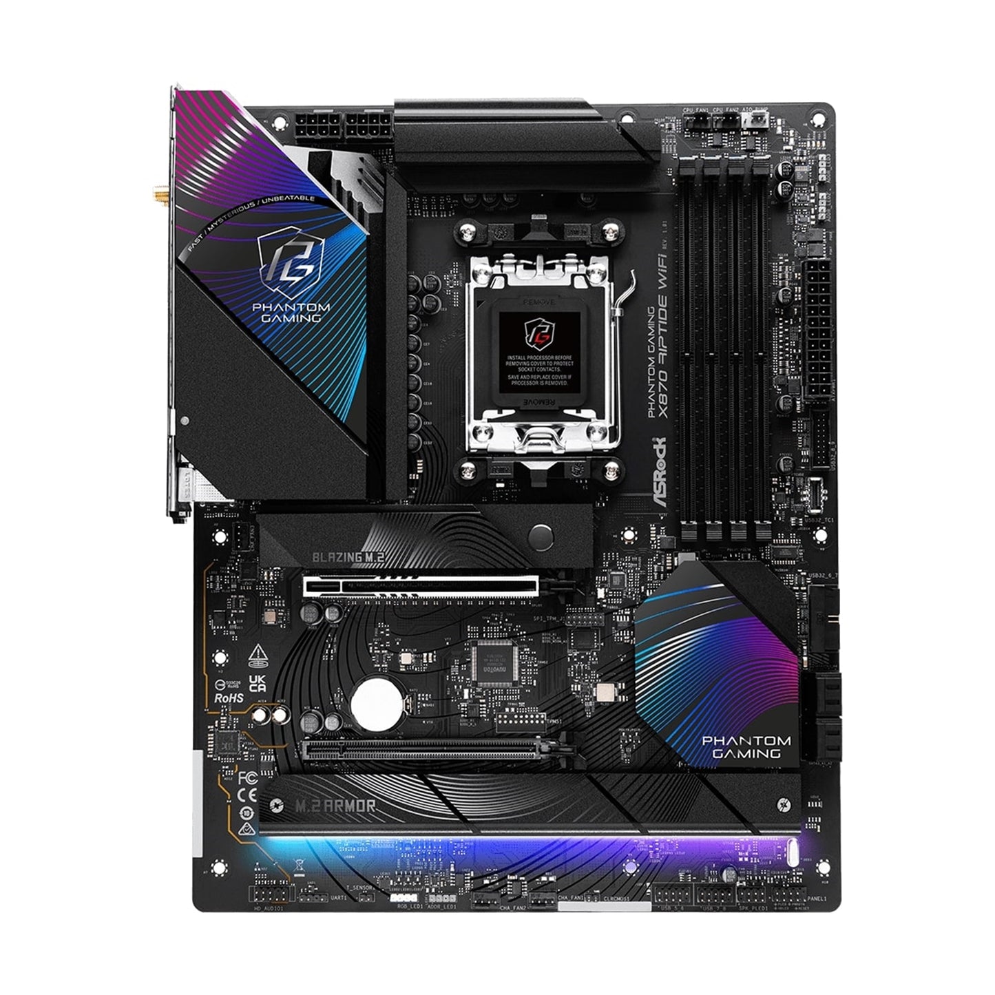 ASRock X870 RIPTIDE WIFI Motherboard, AMD Socket AM5, ATX, DDR5,M.2, Wi-Fi 7
