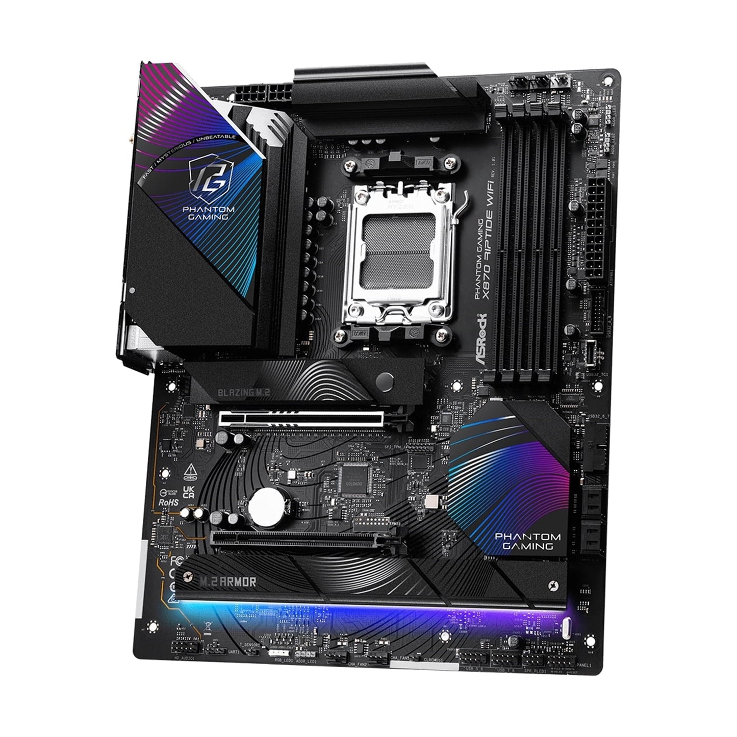 ASRock X870 RIPTIDE WIFI Motherboard, AMD Socket AM5, ATX, DDR5,M.2, Wi-Fi 7