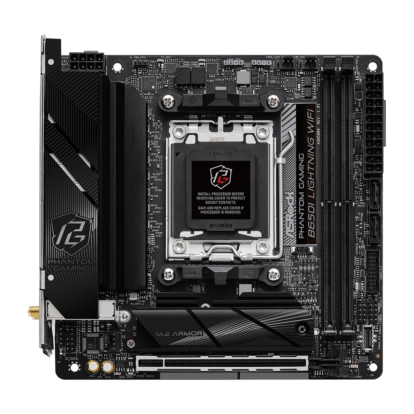 ASRock B650I LIGHTNING WIFI AMD AM5 Socket Motherboard, mITX, 2xDDR5, 2xM.2, I/O