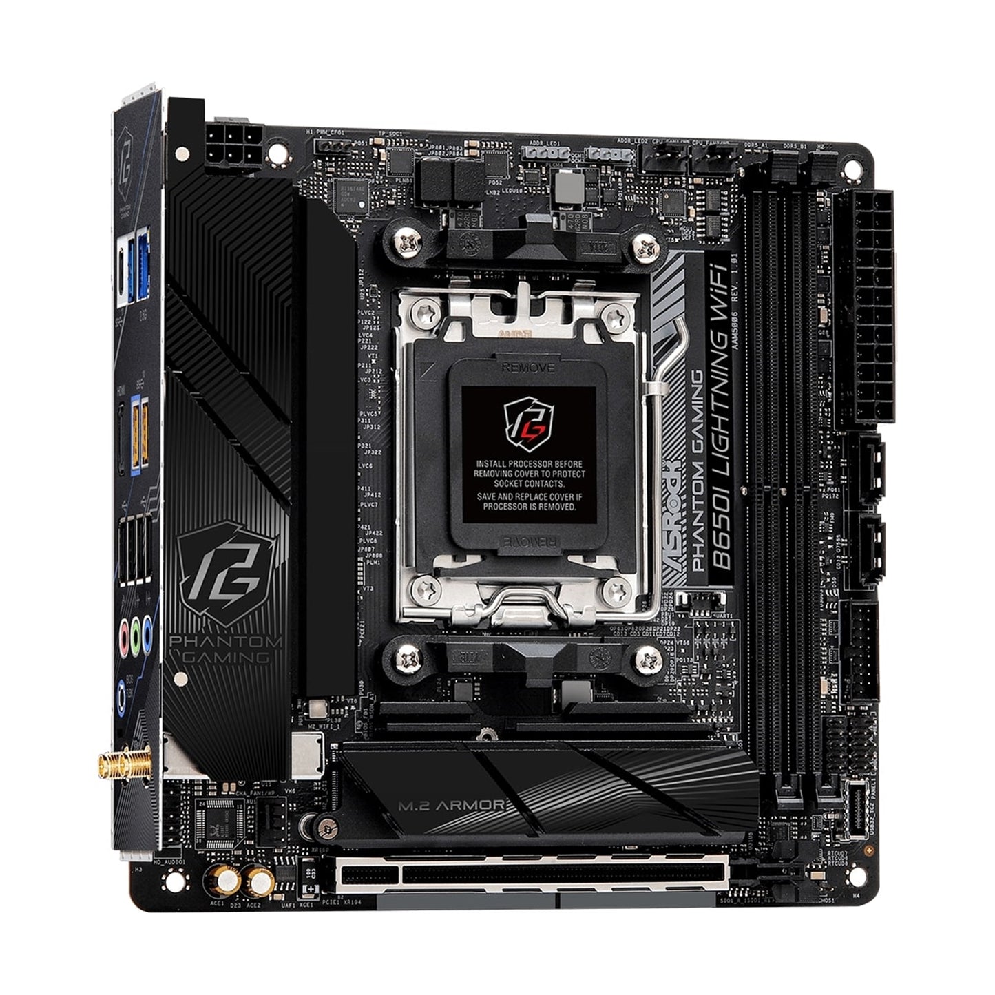 ASRock B650I LIGHTNING WIFI AMD AM5 Socket Motherboard, mITX, 2xDDR5, 2xM.2, I/O