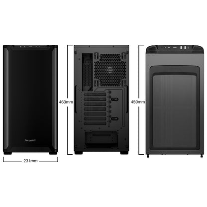 be quiet! Pure Base 501 ATX Mid-Tower PC Case, 2x140mm Fans, Water-Cooling Ready