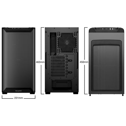 be quiet! Pure Base 501 ATX Mid-Tower PC Case, 2x 140mm PWM Fans, Airflow Cover