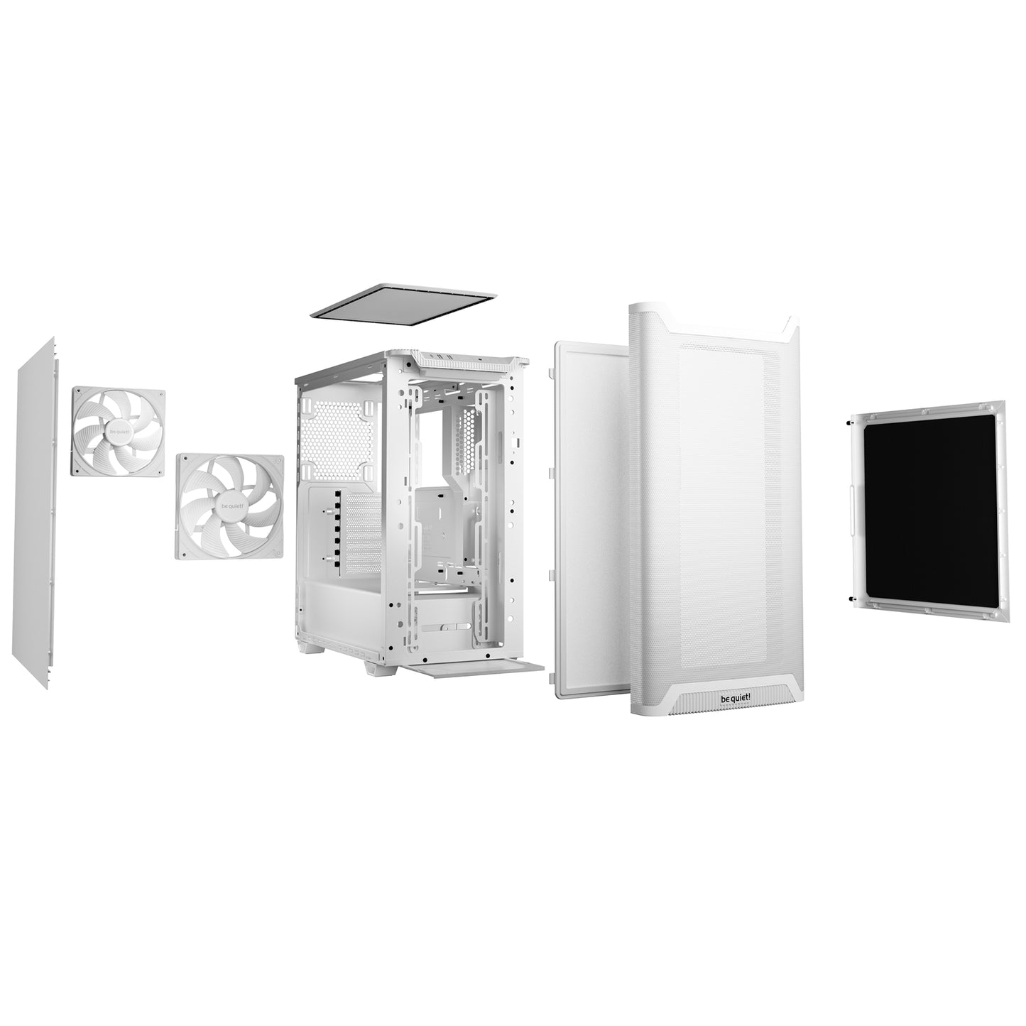 be quiet! Pure Base 501 Airflow White ATX Mid Tower Case 2xPure Wings 2 PWM Fans
