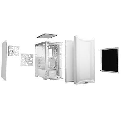 be quiet! Pure Base 501 Airflow White ATX Mid Tower Case 2xPure Wings 2 PWM Fans