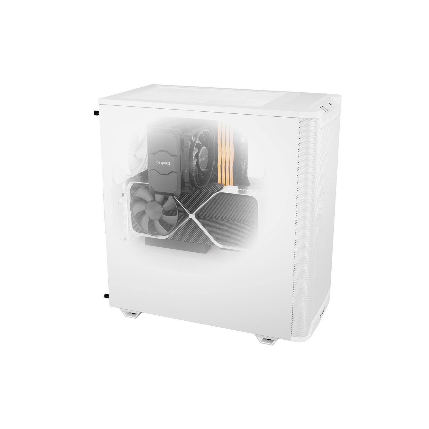 be quiet! Pure Base 501 Airflow White ATX Mid Tower Case 2xPure Wings 2 PWM Fans