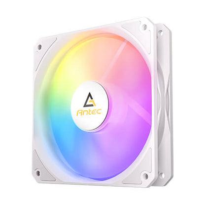 Antec P12 ARGB PWM 120mm Fan White 3-Pack, 4-Pin, 9-Blade, Anti-Vibration Pads