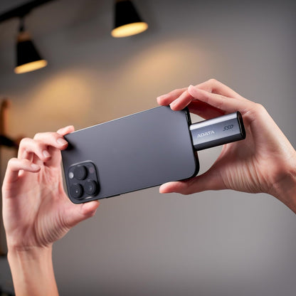 ADATA SC750 (SC750-1000G-CCBK) 1TB USB-C Portable SSD USB 3 Gen2 Black Titanium