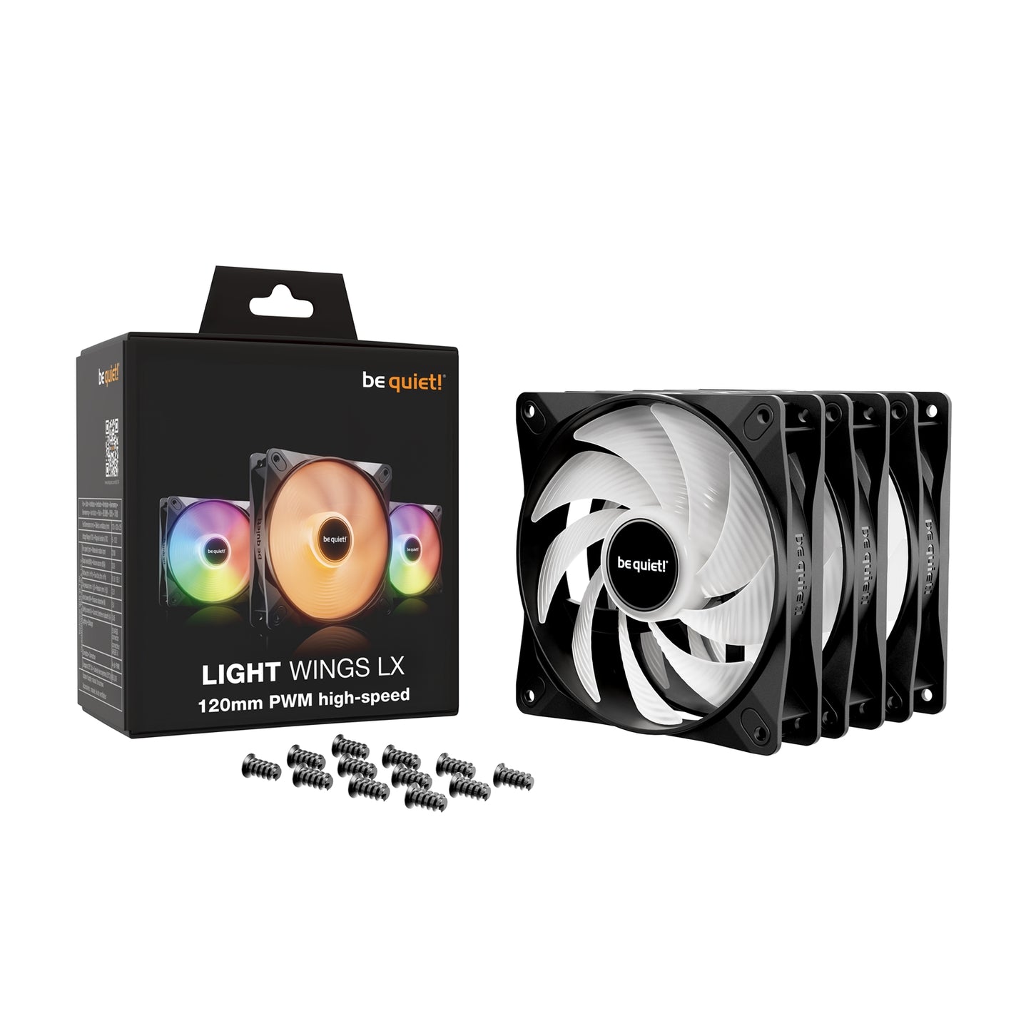 be quiet! Light Wings LX 120mm PWM High-Speed Fan ARGB Lighting 3-Pack