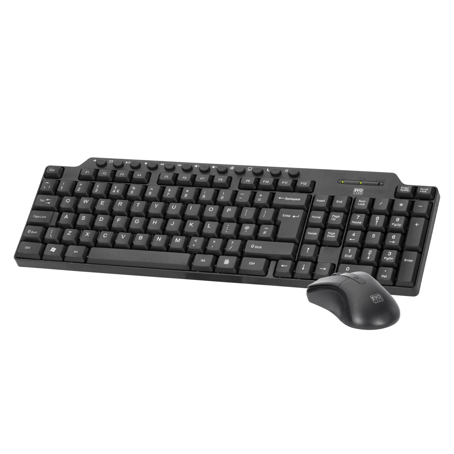 Evo Labs CM-501UK Wired Multimedia Keyboard and Mouse Combo Set Black