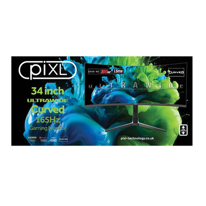piXL CM34C7 34 Inch 165Hz Ultrawide Curved Gaming Monitor