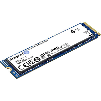 Kingston NV3 (SNV3S/4000G) 4TB NVMe SSD, M.2 Interface, PCIe Gen4, 2280