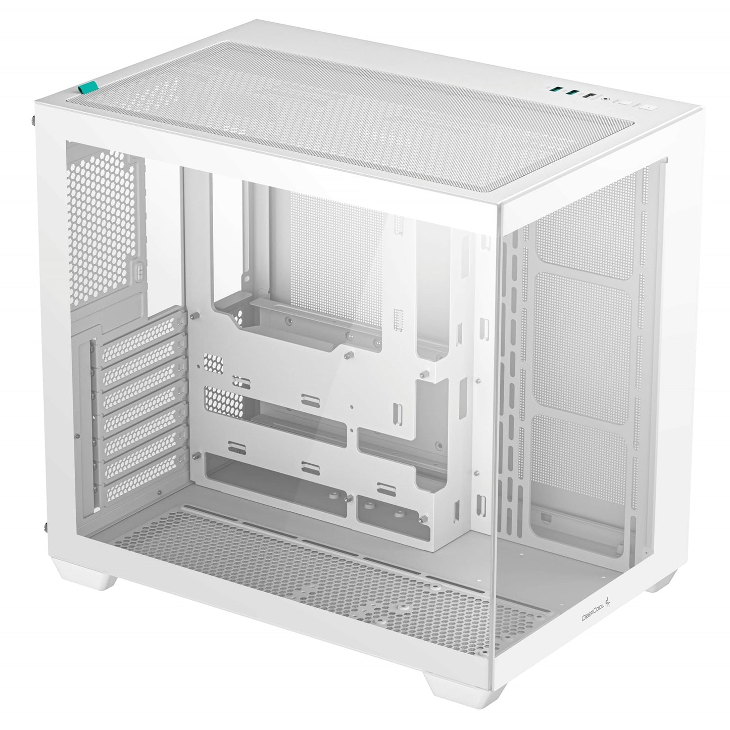 DeepCool CG530 Dual-Chamber Computer Case, Tempered Glass Panels, White