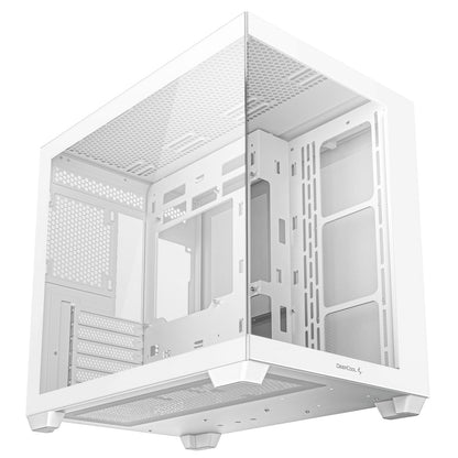 DeepCool CG530 Dual-Chamber Computer Case, Tempered Glass Panels, White