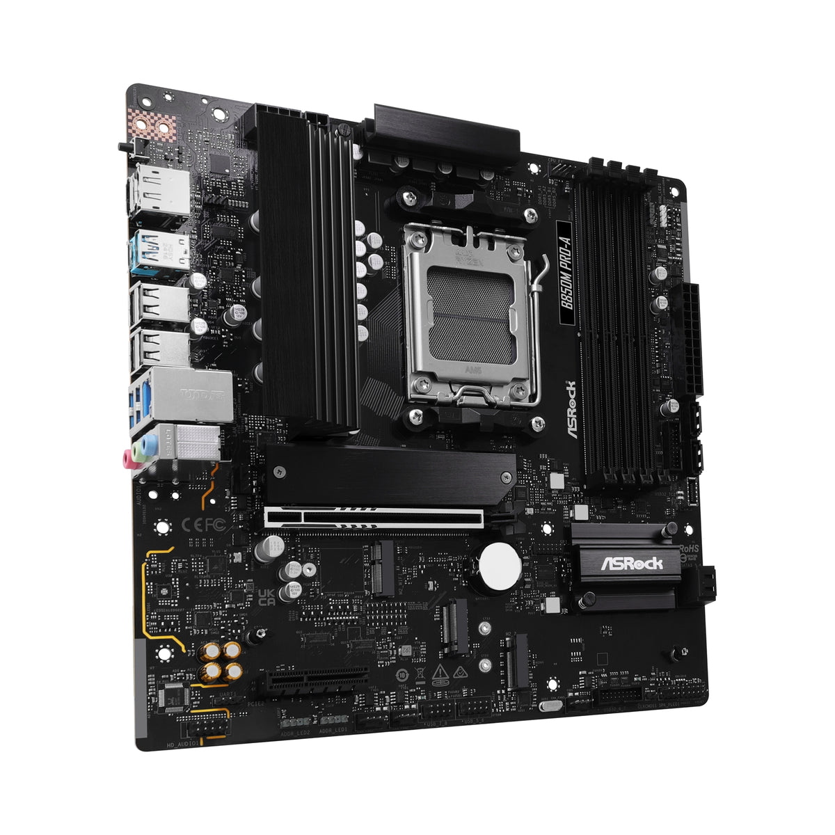 ASRock B850 Pro-A Motherboard, AMD Socket AM5, ATX, DDR5, M.2, LAN, HDMI, USB-C