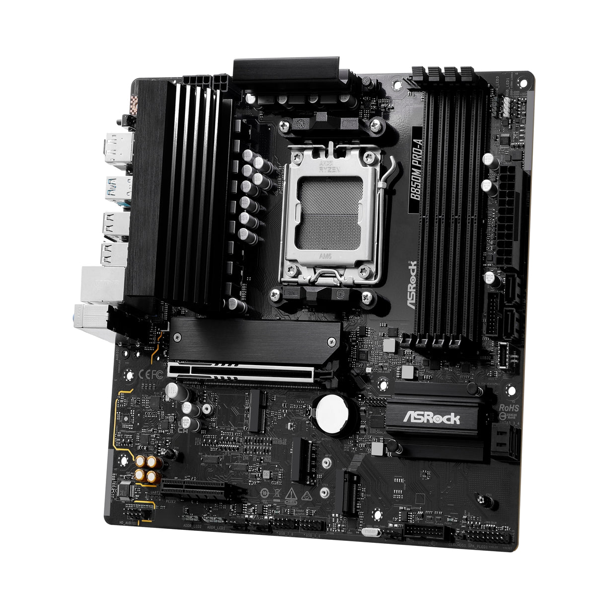 ASRock B850 Pro-A Motherboard, AMD Socket AM5, ATX, DDR5, M.2, LAN, HDMI, USB-C
