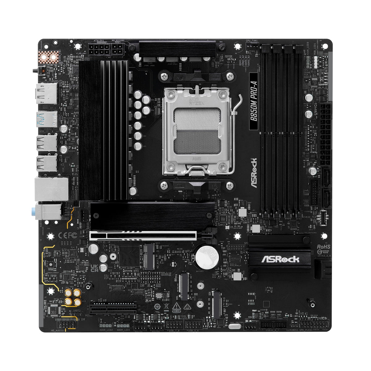 ASRock B850 Pro-A Motherboard, AMD Socket AM5, ATX, DDR5, M.2, LAN, HDMI, USB-C