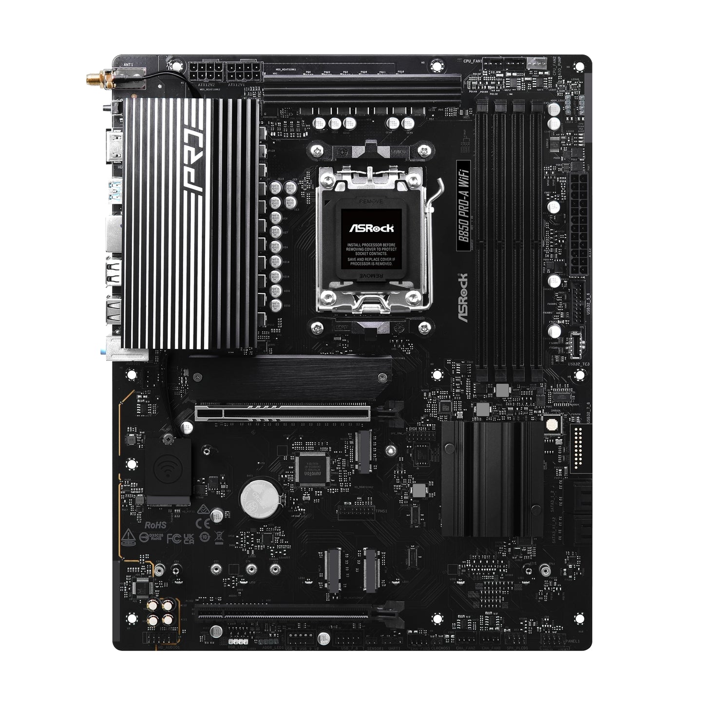 ASRock B850 Pro-A WiFi AMD AM5 Socket Motherboard ATX 4xDDR5 Slots 4xM.2 Sockets