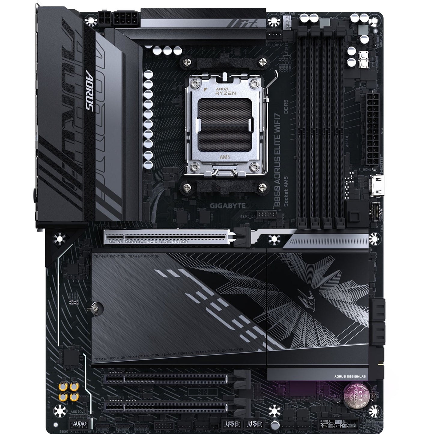 Gigabyte B850 AORUS ELITE WIFI7 Motherboard, AMD Socket AM5, ATX, DDR5, I/O, M.2