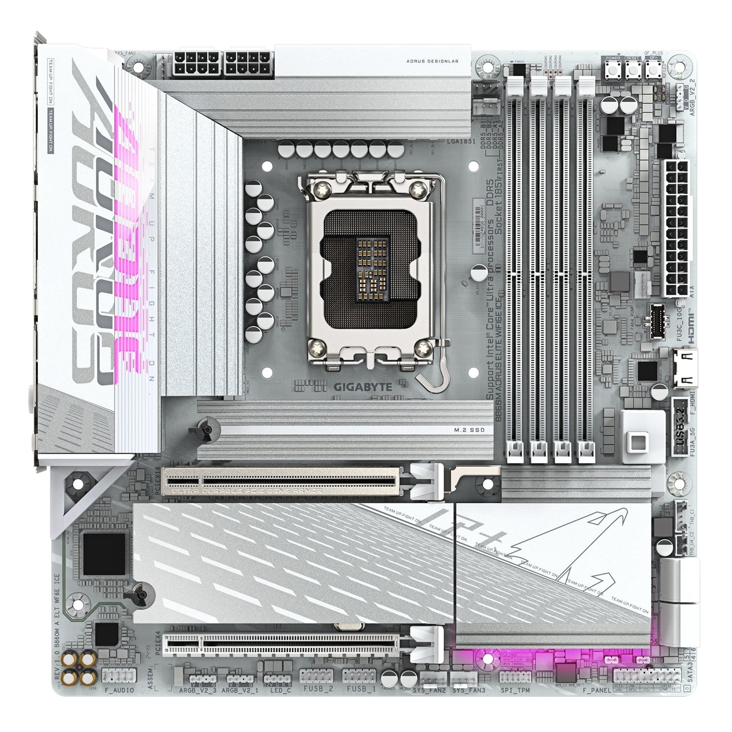 Gigabyte B860M AORUS ELITE WIFI6E ICE Intel 1851 Socket Motherboard