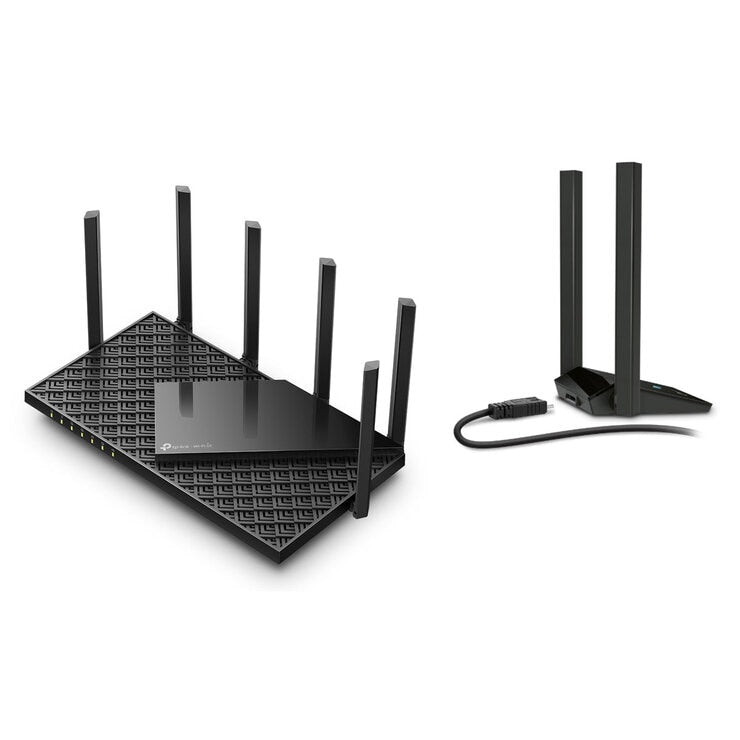 TP-Link Archer AX75E WiFi6E Router AXE5400 + TP-Link Archer TX20U Adapter AX1800
