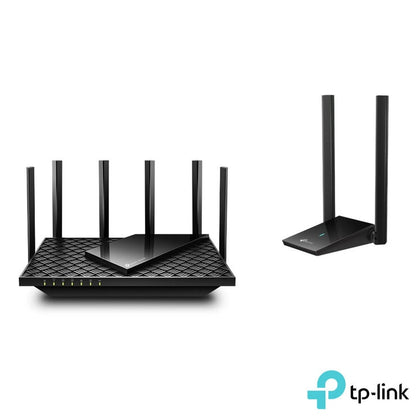 TP-Link Archer AX75E WiFi6E Router AXE5400 + TP-Link Archer TX20U Adapter AX1800