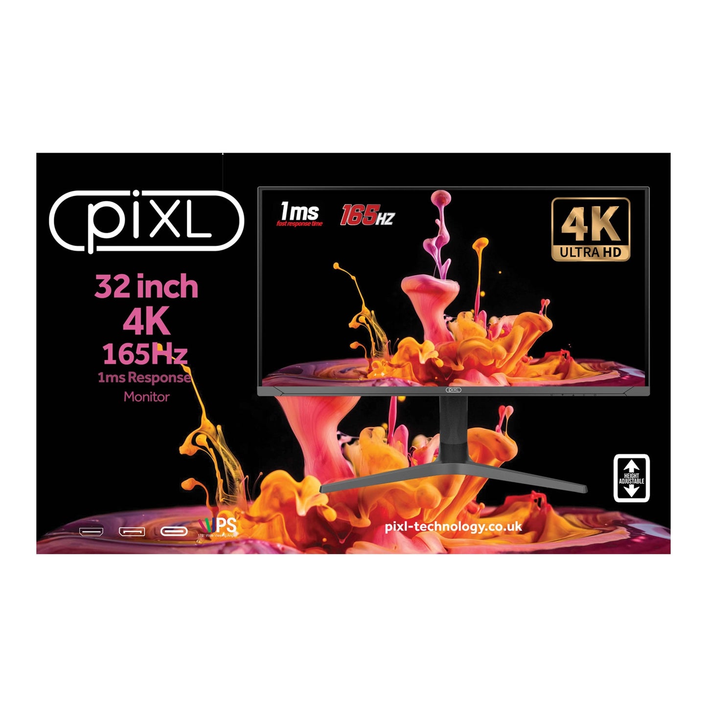 piXL CM32G7 32 Inch 165Hz 4K IPS Gaming Monitor