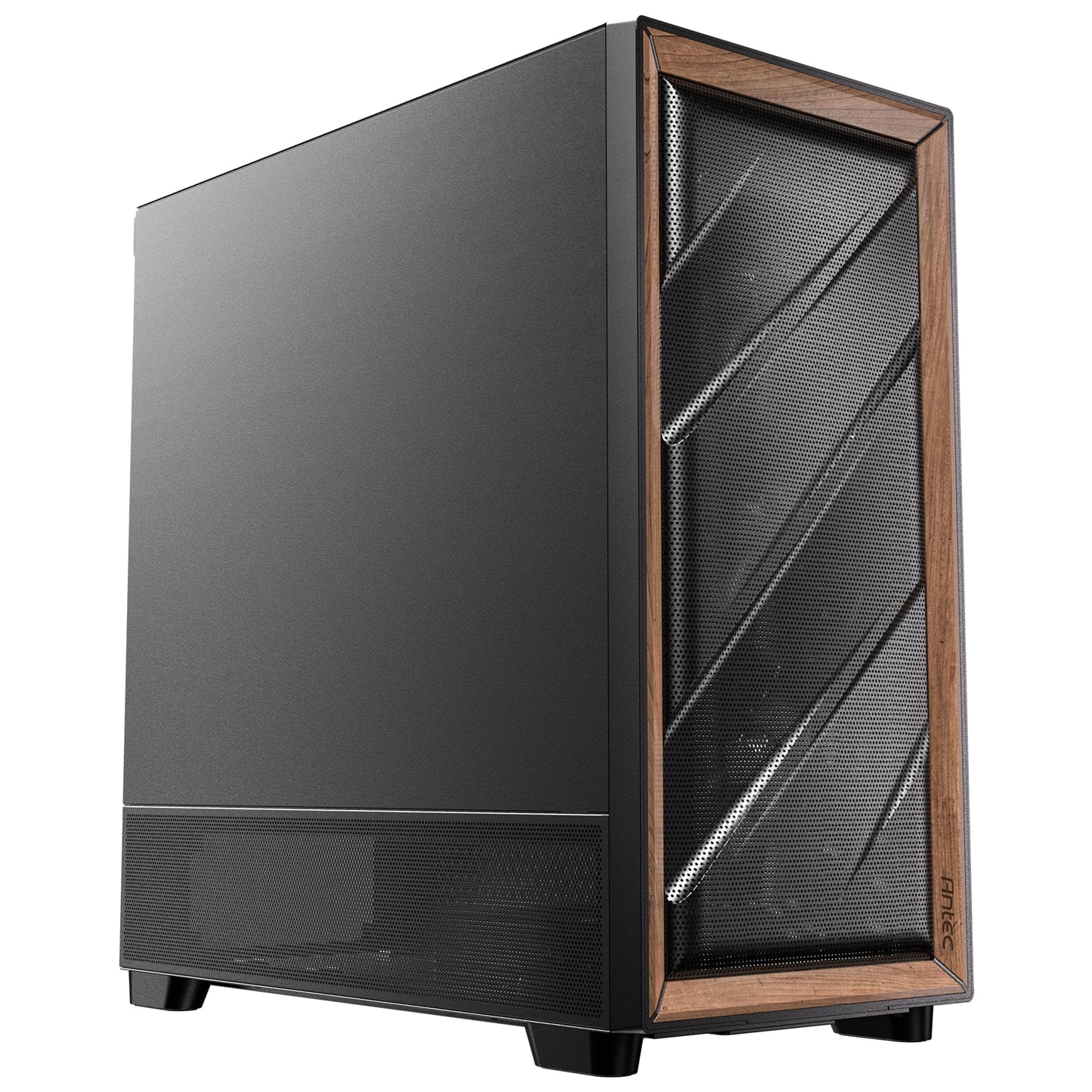 Antec Flux SE Full Tower PC Case, Solid Side Panel, Black/Wood, 5xFans, ATX/ITX