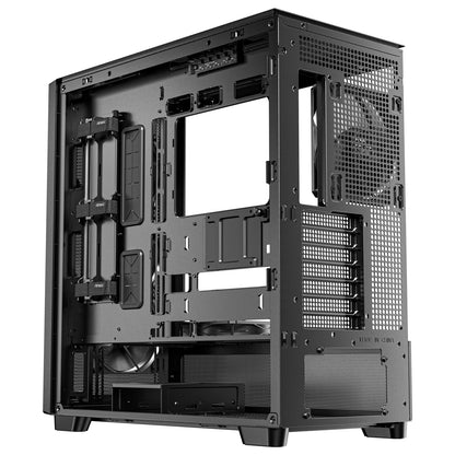 Antec Flux SE Full Tower PC Case, Solid Side Panel, Black/Wood, 5xFans, ATX/ITX