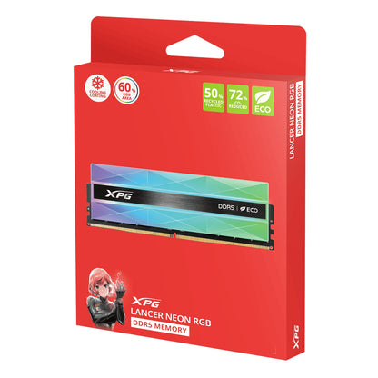 Adata Lancer Neon 32GB (2x16GB) DDR5 8000MHz, CL38, Silver RGB Eco System Memory