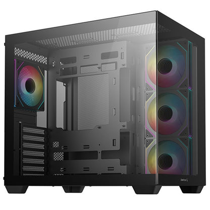 DeepCool CG530 4F Mid-Tower Case with Tempered Glass Panels, 4x ARGB Fans, Black